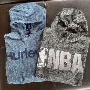 Mens small blue Hurley pullover hoody & Black & White NBA mens small hoody